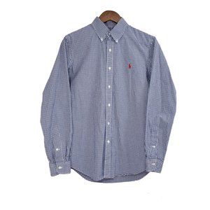Ralph Lauren Blue Gingham Check Button Down Long Sleeve  Shirt SZ S